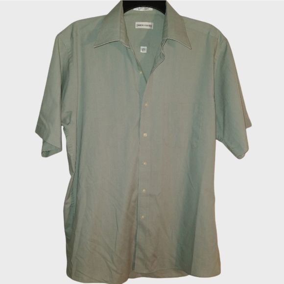 Pierre Cardin Green Short Sleeve Button Down Shirt - Picture 2 of 4
